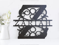 Split Regal Personalized Monogram Alphabet Letters Laser Cut Name Sign Customizable Template |#U025|