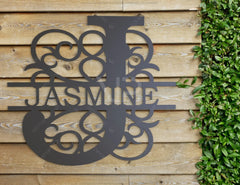 Split Regal Personalized Monogram Alphabet Letters Laser Cut Name Sign Customizable Template |#U025|