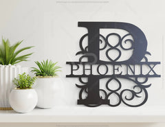 Split Regal Personalized Monogram Alphabet Letters Laser Cut Name Sign Customizable Template |#U025|