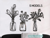 Plant Wall Decor Metal Flower Pot Laser Cut | SVG, DXF, AI |#027| VectorPort
