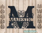 Split Regal Monogram Alphabet Letters Laser Cut Files | SVG, DXF, AI |#028| VectorPort