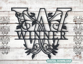 Floral Split Regal Monogram Alphabet Letters Laser Cut Files | SVG, DXF, AI |#029| VectorPort