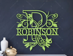 Floral Split Regal Monogram Alphabet Letters Laser Cut Files | SVG, DXF, AI |#029| VectorPort