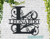 Split Regal Monogram Alphabet Letters Laser Cut Files | SVG, DXF, AI |#030| VectorPort