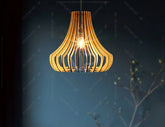 Round Modern Wood Pendant Light Chandelier Lamp lampshade plywood Cut Files |#U031| VectorPort