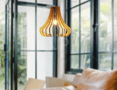 Round Modern Wood Pendant Light Chandelier Lamp lampshade plywood Cut Files |#U031| VectorPort