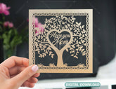 Mothers Day I love you Mom Tree Frame laser cut gift | SVG, DXF, AI |#034| VectorPort