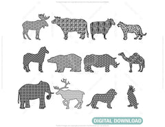 Animal silhouette mandala laser cut cnc decorative pattern | SVG, DXF, AI |#035| VectorPort