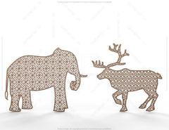 Animal silhouette mandala laser cut cnc decorative pattern | SVG, DXF, AI |#035| VectorPort