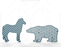 Animal silhouette mandala laser cut cnc decorative pattern | SVG, DXF, AI |#035| VectorPort