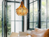 Maple leaves Hanging wooden chandelier lamp shade Pendant light template svg laser cut plywood Cut Files |#U036| VectorPort
