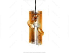Cylinder Modern Elegant Hanging wooden chandelier lamp shade Pendant light template svg laser cut plywood |#U038| VectorPort