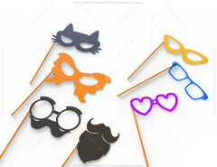 Birthday Mustache glasses and spectacles party props | SVG, DXF, AI |#038|