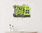 Laser Cut Key Holder Wall Mounted Decorative Hanger Love Birds Tree branch Sweet Home template plywood Cut Files |#U039| VectorPort