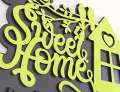 Laser Cut Key Holder Wall Mounted Decorative Hanger Love Birds Tree branch Sweet Home template plywood Cut Files |#U039| VectorPort
