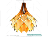 Scandinavian Pine Cone Hanging wooden chandelier lamp shade Pendant light template svg laser cut plywood Cut Files |#U041| VectorPort