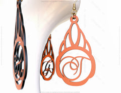 Elegant Earrings decorative Alphabet Craft Jewelry Pendants Set laser cut | SVG, DXF, AI |#041|