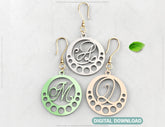 Elegant Earrings decorative Alphabet Craft Jewelry Pendants Set laser cut | SVG, DXF, AI |#042|