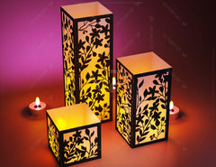 Papercut Floral Lantern Candle Holder SVG Laser Cut Lamp Tea light template Files |#U042| VectorPort