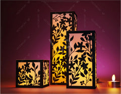 Papercut Floral Lantern Candle Holder SVG Laser Cut Lamp Tea light template Files |#U042| VectorPort
