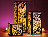 Papercut Floral Lantern Candle Holder SVG Laser Cut Lamp Tea light template Files |#U044| VectorPort
