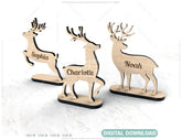 Christmas Personalized Standing Reindeer decorations Place | SVG, DXF, AI |#045|