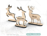 Christmas Personalized Standing Reindeer decorations Place | SVG, DXF, AI |#045| VectorPort