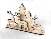 Christmas Personalized Standing Reindeer decorations Place | SVG, DXF, AI |#045|