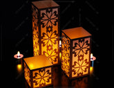 Papercut Floral Lantern Candle Holder SVG Laser Cut Lamp Tea light template Files |#U045| VectorPort
