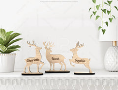 Christmas Personalized Standing Reindeer decorations Place | SVG, DXF, AI |#045|