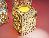 Flower Leaves Candle Holder Laser Cut Lamp wood Tea light Lantern Votive Gift SVG |#U047|