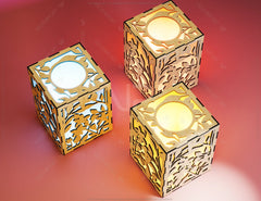 Flower Leaves Candle Holder Laser Cut Lamp wood Tea light Lantern Votive Gift SVG |#U047|
