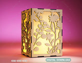 Flower Leaves Candle Holder Laser Cut Lamp wood Tea light Lantern Votive Gift SVG |#U048| VectorPort