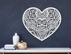 Modern doodle heart shape mandala art design 25 different | SVG, DXF, AI |#049| VectorPort