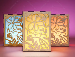 Flower Leaves Candle Holder Laser Cut Lamp wood Tea light Lantern Votive Gift SVG |#U049| VectorPort
