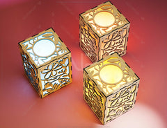 Flower Leaves Candle Holder Laser Cut Lamp wood Tea light Lantern Votive Gift SVG |#U049| VectorPort