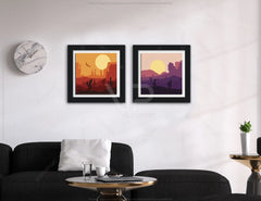 Multi layered Mountains and desert dunes shadow box landscape Frame Wall | SVG, DXF, AI |#050|