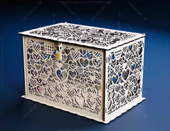 Decorative Wedding Gift Card Box Decoration Wooden Card Money Box Case With Lock Envelope Invitation Favor Birthday SVG |#U050|