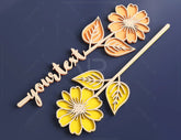 Rose Laser Personalized Cut Out Art Valentine Day Acrylic wood Flower with name editable Cut Files |#U051| VectorPort