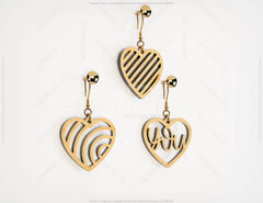 Heart Shape Earring Svg Gloforge Cricut Jewelry Pendants laser cut Cut Files |#U052|