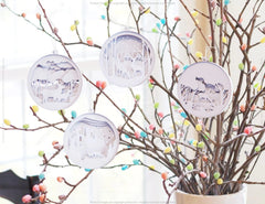 Christmas balls Tree Decorations Craft Hanging Bauble Paper art wood carving stencil laser cut templates | SVG |#053| VectorPort