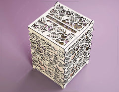 Heart Pattern Decorative Wedding Gift Card Box Decoration Wooden Card Money Box Case With Lock Envelope Invitation Box SVG |#U053|