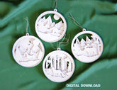 Christmas balls Tree Decorations Craft Hanging Bauble Paper art wood carving stencil laser cut templates | SVG |#054| VectorPort
