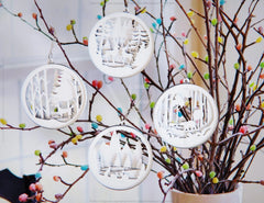 Christmas balls Tree Decorations Craft Hanging Bauble Paper art wood carving stencil laser cut templates | SVG |#055| VectorPort