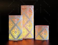 Papercut Lanterns Candle Holder SVG Laser Cut Lamp Tea light | SVG, DXF, AI |#056|