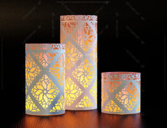 Papercut Lanterns Candle Holder SVG Laser Cut Lamp Tea light | SVG, DXF, AI |#056| VectorPort