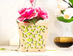 Flower Box Laser cut Gift box Envelope Home Décor Decorative Wedding Card Box Decoration Wooden Case Invitation Box SVG |#U057|