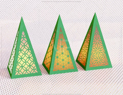 Christmas Tree Papercut Lanterns Candle Holder SVG Laser Cut Lamp Tea light | SVG, DXF, AI |#058| VectorPort