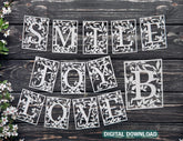 Spring in bloom Floral Frame Monogram Alphabet Letters Vector | SVG, DXF, AI |#059| VectorPort