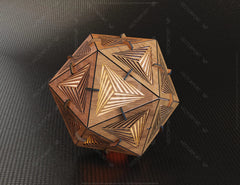 Icosahedron 4 different lasercut wood triangle shadow lamp Tea light Lantern Votive Gift | SVG, DXF, AI |#060| VectorPort